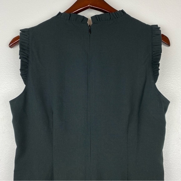 J. Crew Petite Ruffleneck Sleeveless Suiting Mini Dress Black Size 8P NWT - Picture 5 of 8